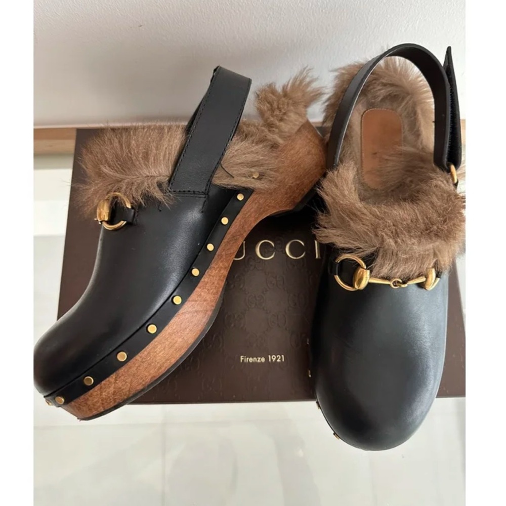 EUC GUCCI FUR CLOGS🔥🔥🔥